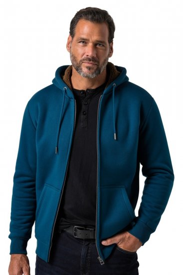 JP1880 820464 Giacca con cappuccio e fodera teddy Blu inchiostro TALL - TALL felpe - Felpe TALL per uomo alto
