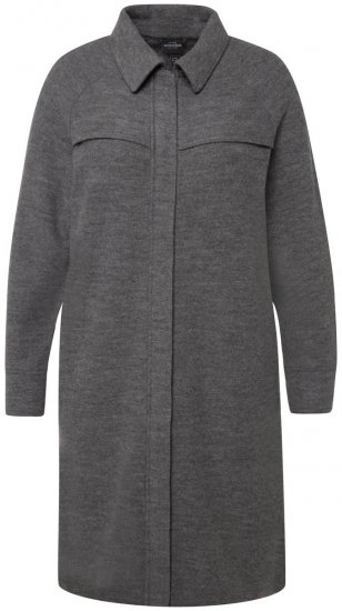 Ulla Popken 820516 Cappotto di lana Grigio melange - Cappotti - Cappotti taglie forti da donna