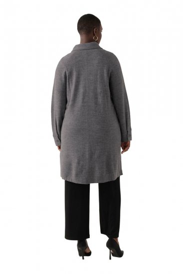 Ulla Popken 820516 Cappotto di lana Grigio melange - Cappotti - Cappotti taglie forti da donna