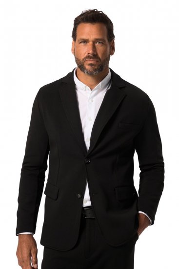 JP1880 New York Flexnamic Blazer in jersey con tasche a pattina Nero - Abiti - Abiti da Uomo Taglie Forti