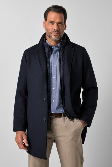 JP1880 821066 Trapuntato Cappotto in lana Blu navy - Giubbotti - Giubbotti Uomo Taglie Forti