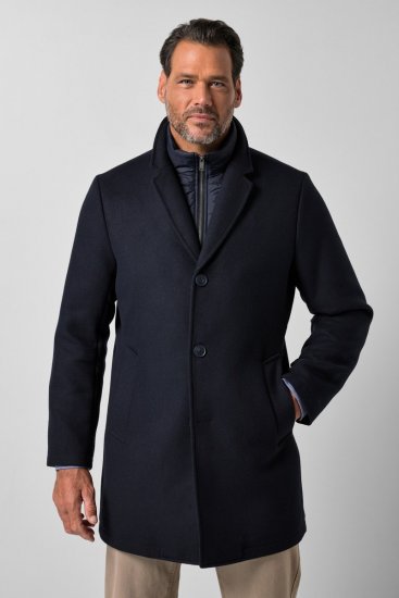 JP1880 821066 Trapuntato Cappotto in lana Blu navy - Giubbotti - Giubbotti Uomo Taglie Forti