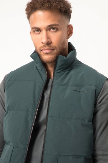 STHUGE 821232 Gilet trapuntato con zip Verde oliva - Giubbotti - Giubbotti Uomo Taglie Forti