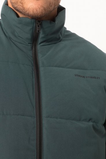 STHUGE 821232 Gilet trapuntato con zip Verde oliva - Giubbotti - Giubbotti Uomo Taglie Forti