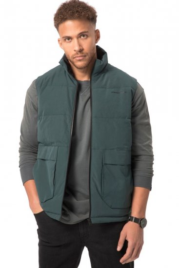STHUGE 821232 Gilet trapuntato con zip Verde oliva - Giubbotti - Giubbotti Uomo Taglie Forti