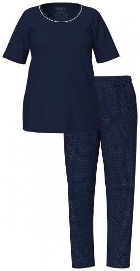 Ulla Popken 821244 Pigiama a pois Blu scuro - Pigiami/Loungewear - 