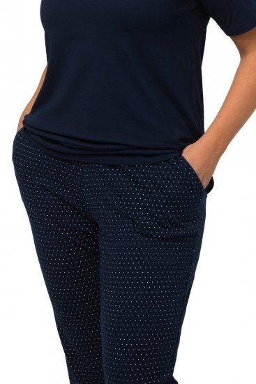 Ulla Popken 821244 Pigiama a pois Blu scuro - Pigiami/Loungewear - 