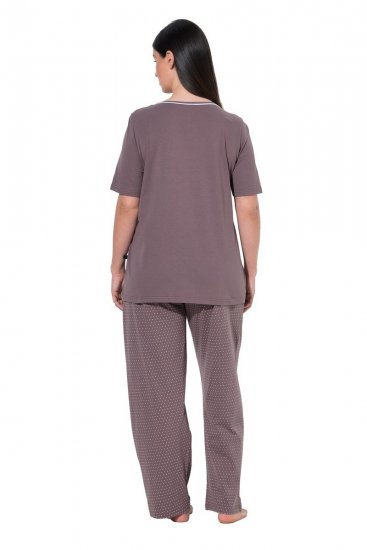 Ulla Popken 821244 Pigiama a pois Marrone - Pigiami/Loungewear - 