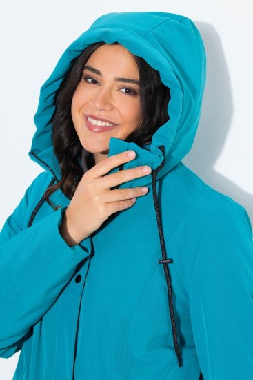 Ulla Popken 821495 Cappotto tecnico Turchese - Cappotti - Cappotti taglie forti da donna