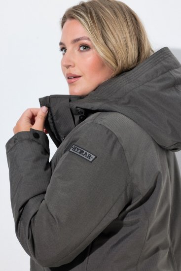 Ulla Popken 821737 Parka imbottito HYPRAR con cappuccio Grigio scuro melange - Giacche - Giacche taglie forti da donna