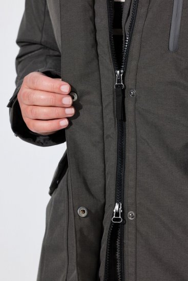 Ulla Popken 821737 Parka imbottito HYPRAR con cappuccio Grigio scuro melange - Giacche - Giacche taglie forti da donna