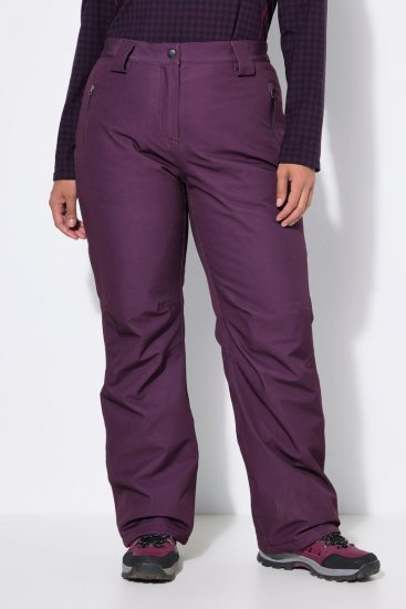 Ulla Popken 822018 Pantaloni tecnici impermeabili foderati in pile Prugna - Abbigliamento antipioggia - 