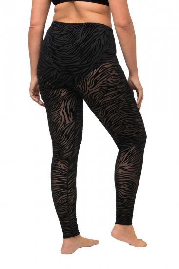 Ulla Popken 822286 Collant senza piede animalier Nero - Collant & calzini - 
