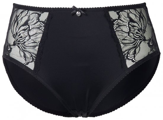 Ulla Popken 822864 Slip a fiori con pizzo Nero - Slip - 
