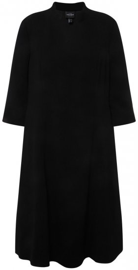 Ulla Popken 823290 Abito midi con scollo a V Nero - Vestiti midi - Abiti midi taglie comode
