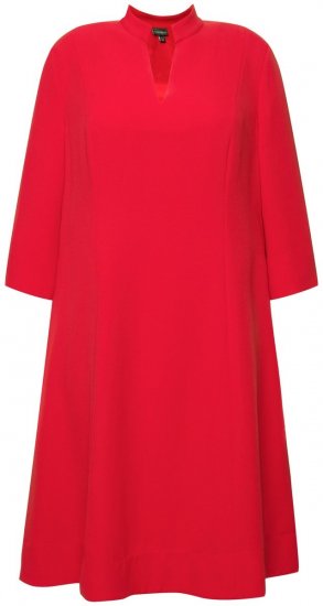 Ulla Popken 823290 Abito svasato con tasche Rosso - Vestiti midi - Abiti midi taglie comode