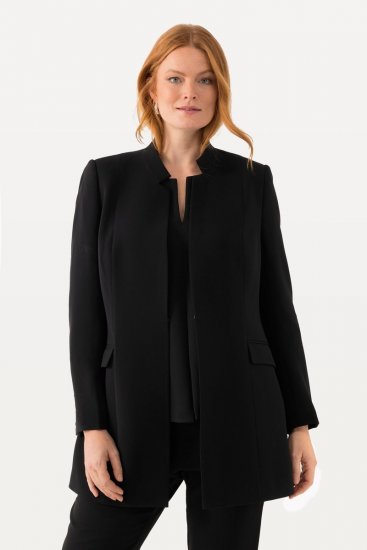 Ulla Popken 823318 Blazer con collo alto Nero - Blazer - Blazer Taglie Forti da Donna