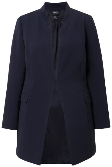 Ulla Popken 823318 Blazer con collo alto Blu scuro - Blazer - Blazer Taglie Forti da Donna