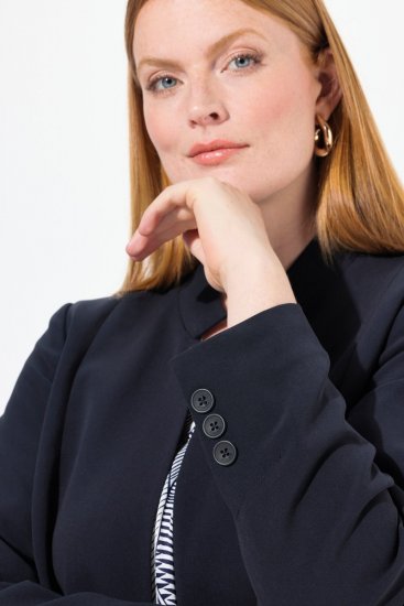 Ulla Popken 823318 Blazer con collo alto Blu scuro - Blazer - Blazer Taglie Forti da Donna