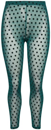 Ulla Popken 823383 Collant senza piede a pois Verde oliva - Collant & calzini - 