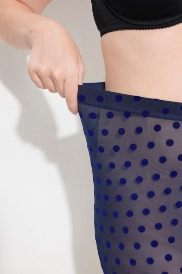 Ulla Popken 823383 Collant senza piede a pois Blu scuro - Collant & calzini - 
