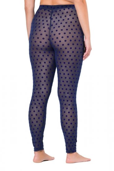 Ulla Popken 823383 Collant senza piede a pois Blu scuro - Collant & calzini - 