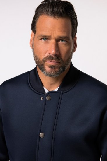 JP1880 College Jacket Scuba Fabric with Zipper Navy - Giubbotti - Giubbotti Uomo Taglie Forti