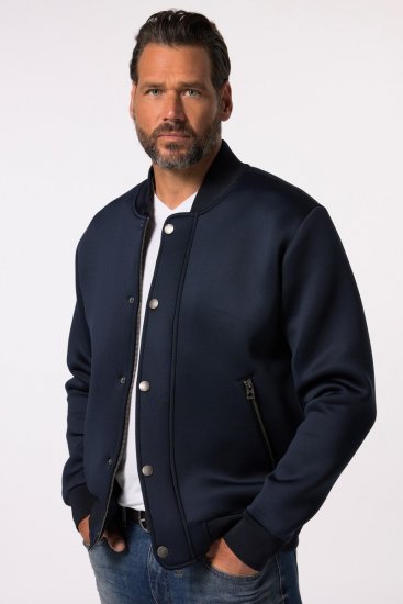 JP1880 College Jacket Scuba Fabric with Zipper Navy - Giubbotti - Giubbotti Uomo Taglie Forti