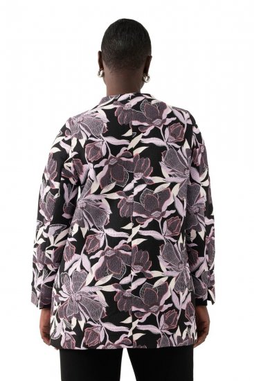 Ulla Popken 823967 Blazer jacquard a fiori con maniche 3/4 Nero - Blazer - Blazer Taglie Forti da Donna