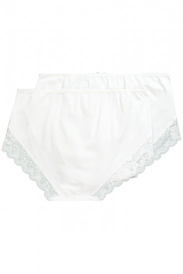 Ulla Popken 824106 Culotte con pizzo confezione da 2 Bianco - Slip - 