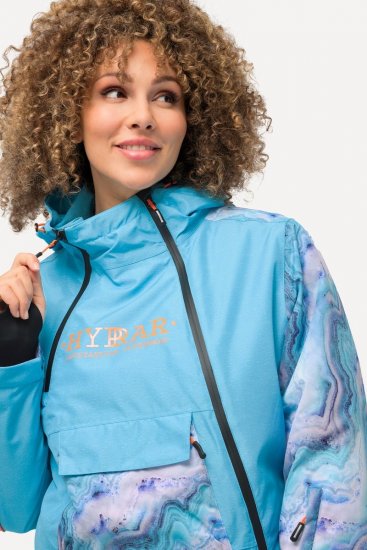 Ulla Popken 824429 Giacca da sci marmorizzata a tripla funzione Blu - Abbigliamento sci - 