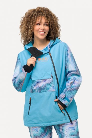 Ulla Popken 824429 Giacca da sci marmorizzata a tripla funzione Blu - Abbigliamento sci - 