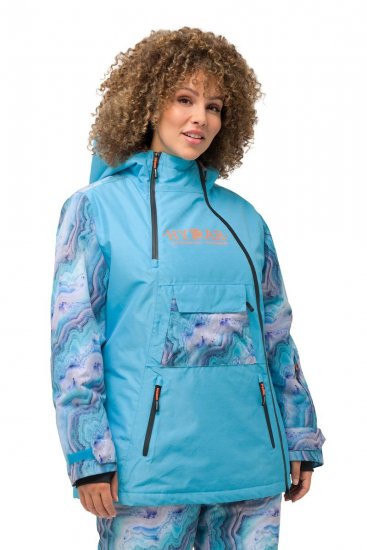 Ulla Popken 824429 Giacca da sci marmorizzata a tripla funzione Blu - Abbigliamento sci - 
