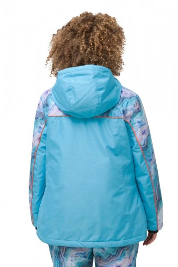 Ulla Popken 824429 Giacca da sci marmorizzata a tripla funzione Blu - Abbigliamento sci - 