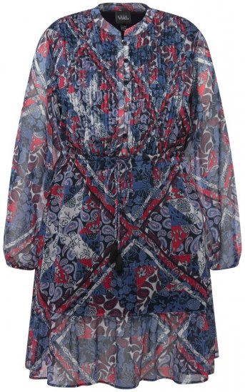 Ulla Popken 824976 Abito fantasia Blu scuro - Vestiti midi - Abiti midi taglie comode