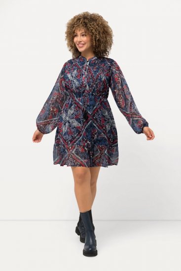Ulla Popken 824976 Abito fantasia Blu scuro - Vestiti midi - Abiti midi taglie comode