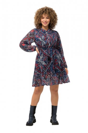 Ulla Popken 824976 Abito fantasia Blu scuro - Vestiti midi - Abiti midi taglie comode