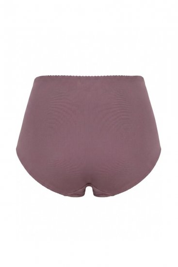 Ulla Popken 825788 Slip a vita alta con pizzo Marrone - Slip - 