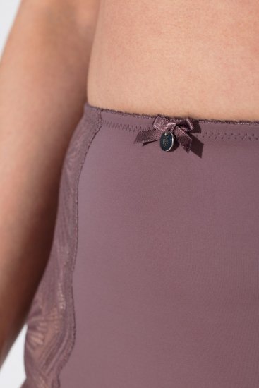 Ulla Popken 825788 Slip a vita alta con pizzo Marrone - Slip - 