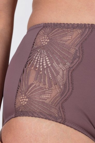 Ulla Popken 825788 Slip a vita alta con pizzo Marrone - Slip - 
