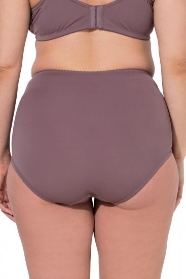 Ulla Popken 825788 Slip a vita alta con pizzo Marrone - Slip - 