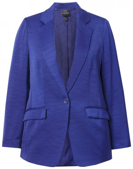 Ulla Popken 826161 Blazer testurizzato con tasche a patta Blu scuro - Blazer - Blazer Taglie Forti da Donna