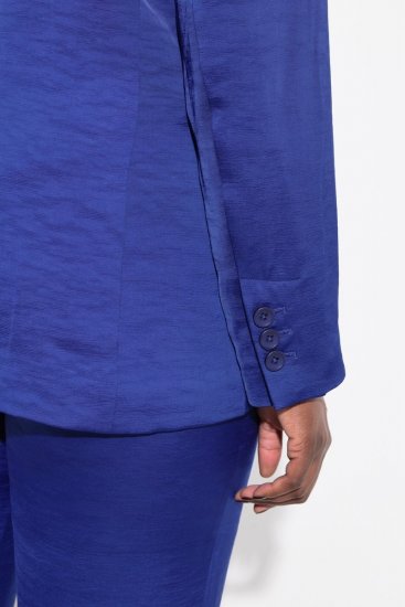 Ulla Popken 826161 Blazer testurizzato con tasche a patta Blu scuro - Blazer - Blazer Taglie Forti da Donna