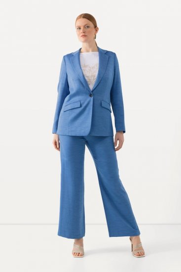 Ulla Popken 826163 Pantaloni da completo larghi Blu denim - Pantaloni in tessuto - Pantaloni ampi taglie forti donna