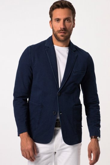 JP1880 826175 Blazer in felpa in stile vintage Blu scuro - Abiti - Abiti da Uomo Taglie Forti
