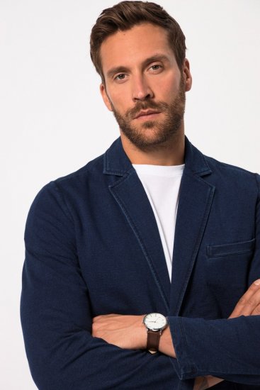 JP1880 826175 Blazer in felpa in stile vintage Blu scuro - Abiti - Abiti da Uomo Taglie Forti