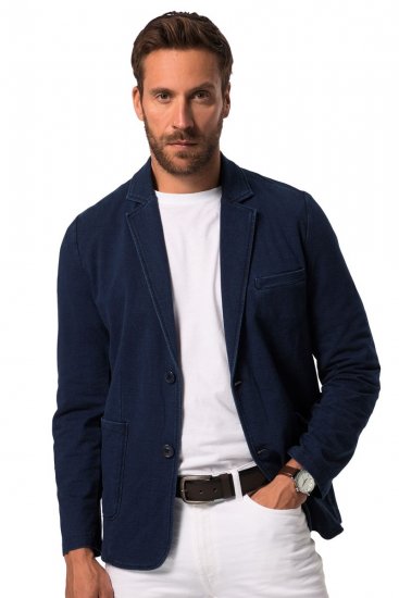 JP1880 826175 Blazer in felpa in stile vintage Blu scuro - Abiti - Abiti da Uomo Taglie Forti