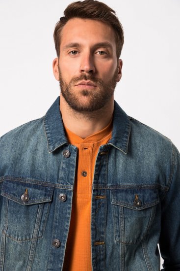 JP1880 826234 Giacca di jeans con taschini Blu indaco - Giubbotti - Giubbotti Uomo Taglie Forti