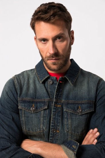 JP1880 Denim Jacket Dark Blue Denim - Giubbotti - Giubbotti Uomo Taglie Forti