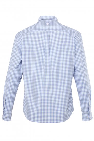 JP1880 Modern Fit Button-Down Collar Long Sleeve Check Shirt Light Blue - Camicie - Camicie Taglie Forti Uomo